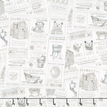 Bear Necessities - Bear News Cream Yardage