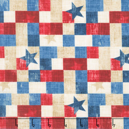 American Heartland - Patchwork Beige Multi Yardage