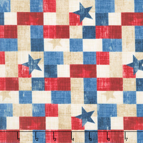 American Heartland - Patchwork Beige Multi Yardage