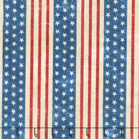 American Heartland - Stripe Cream Multi Yardage