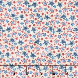 American Heartland - Multi Star Toss Cream Multi Yardage