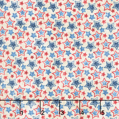 American Heartland - Multi Star Toss Cream Multi Yardage