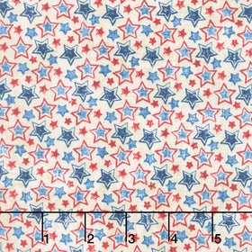 American Heartland - Multi Star Toss Cream Multi Yardage