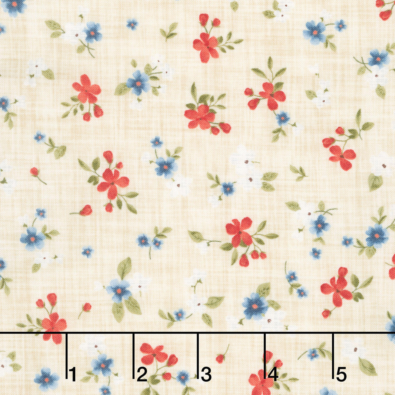 Farmhouse Sampler - Floral Toss Beige Multi Yardage