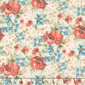 Farmhouse Sampler - Packed Floral Beige Multi Yardage