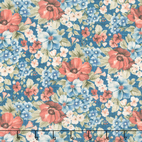 Farmhouse Sampler - Packed Floral Navy Multi Yardage