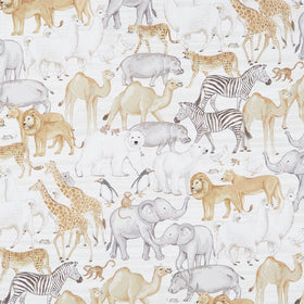 Two by Two - Large Animals Cream Multi Yardage