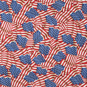 Stonehenge - Stars and Stripes Flags Beige Multi Yardage