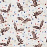 Stonehenge - Stars and Stripes Eagle Toss Beige Multi Yardage