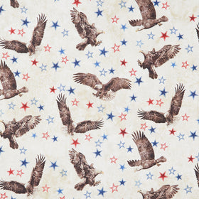 Stonehenge - Stars and Stripes Eagle Toss Beige Multi Yardage