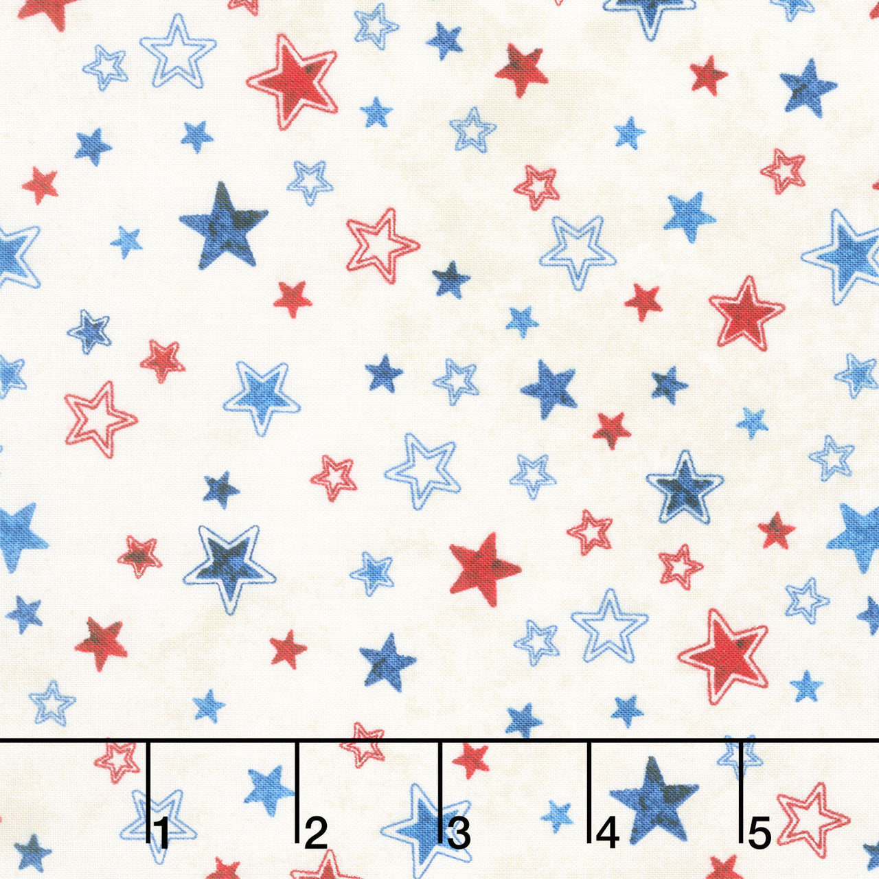 Stonehenge - Stars and Stripes Multi Stars Beige Multi Yardage