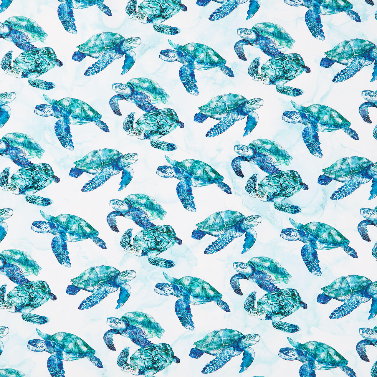 Coral Reef - Turtles White Multi Yardage
