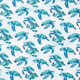 Coral Reef - Turtles White Multi Yardage