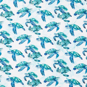 Coral Reef - Turtles White Multi Yardage
