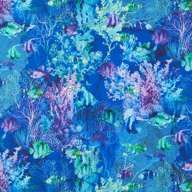 Coral Reef - Fish Navy Multi Yardage