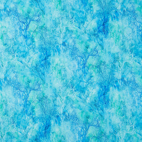Coral Reef - Coral Texture Turquoise Multi Yardage