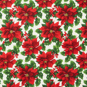 Deck the Halls - Poinsettia Beige Multi Yardage
