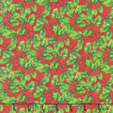 Deck the Halls - Holly Red Multi Yardage
