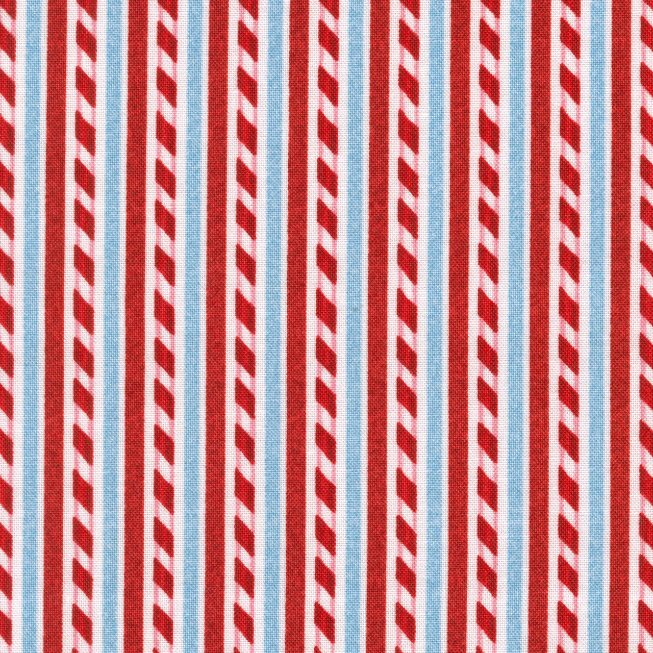 Holly Jolly - Candycane Stripe White Multi Yardage