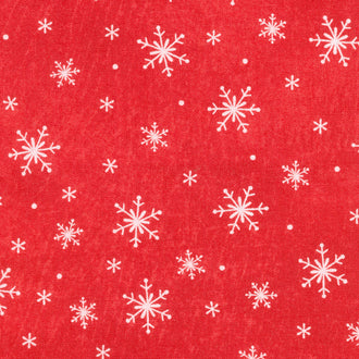 Holly Jolly - Snowflake Red Yardage