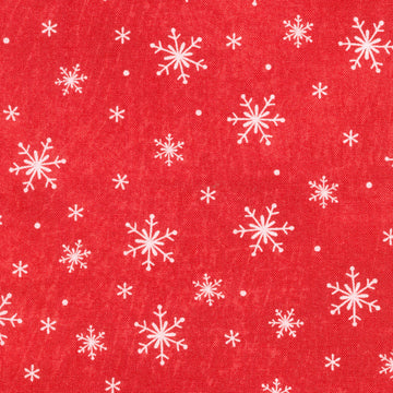 Holly Jolly - Snowflake Red Yardage