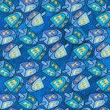 Hanukkah Lights - Dreidels Lt Blue Multi Digitally Printed Yardage