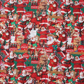 Coca-Cola - Santa Scenes Red Multi Yardage