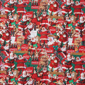 Coca-Cola - Santa Scenes Red Multi Yardage