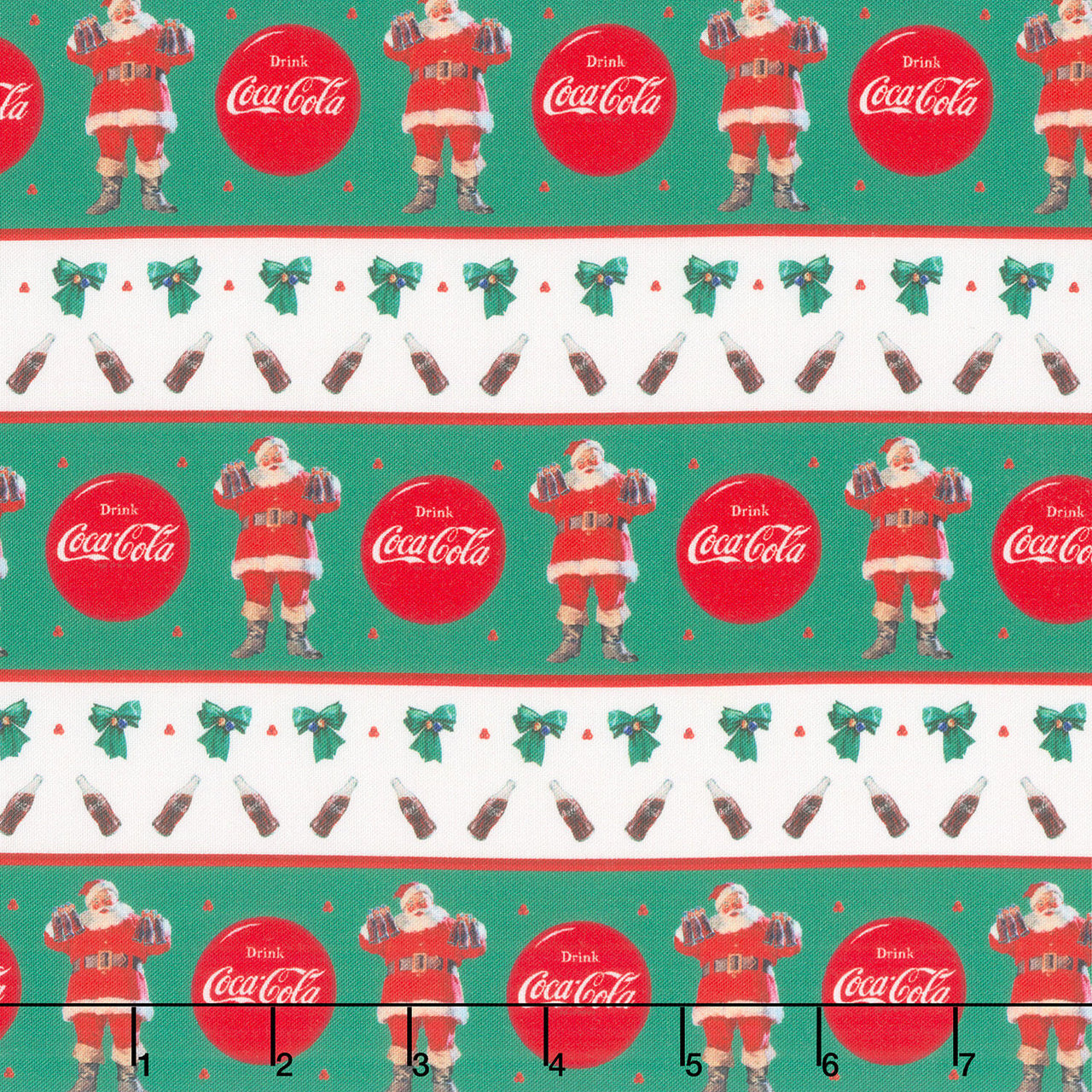 Coca-Cola - Large Stripe Green Multi Yardage