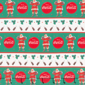 Coca-Cola - Large Stripe Green Multi Yardage