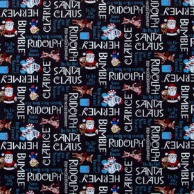 Rudolph the Red-Nosed Reindeer - Phrases Charcoal Yardage