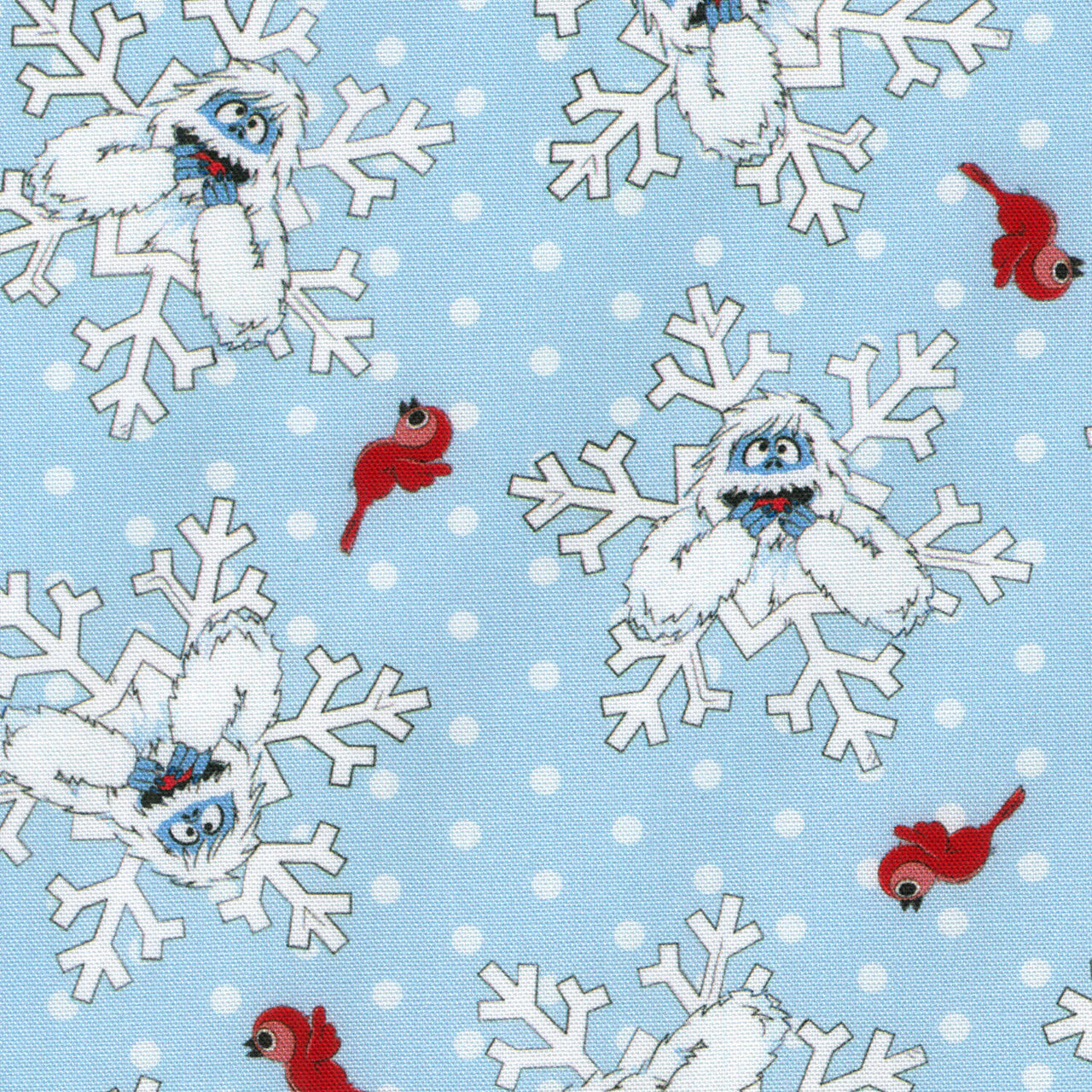 Rudolph the Red-Nosed Reindeer - Bumble Light Blue Yardage