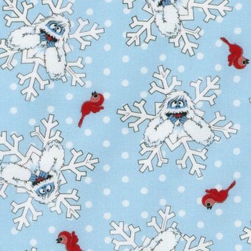 Rudolph the Red-Nosed Reindeer - Bumble Light Blue Yardage