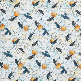 Raven's Call - Raven Moon White Multi Digitally Printed Yardage