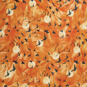 Raven's Call - Flying Ravens Orange Digitally Printed Yardage