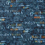 Raven's Call - Words Black Multi Digitally Printed Yardage