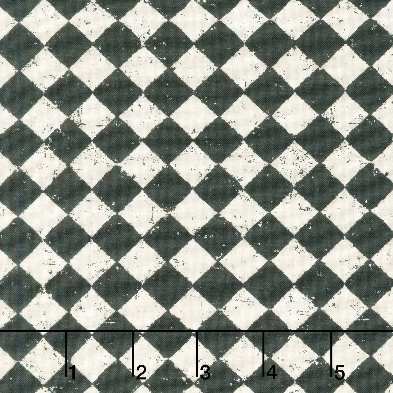 Haunted Hollow - Distressed Check Black And Bone Yardage