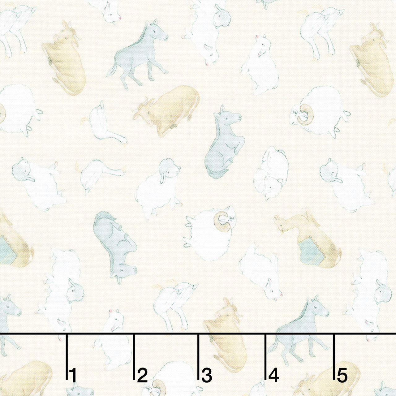 The Nativity - Animal Toss Cream Multi Yardage