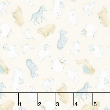 The Nativity - Animal Toss Cream Multi Yardage