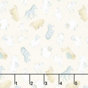 The Nativity - Animal Toss Cream Multi Yardage