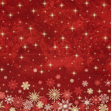 Shimmer - O' Christmas Tree - Snowflake Ombre Red Multi Metallic Yardage