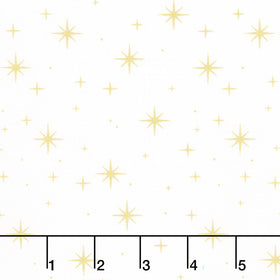 Shimmer - O' Christmas Tree - Stars White Metallic Yardage