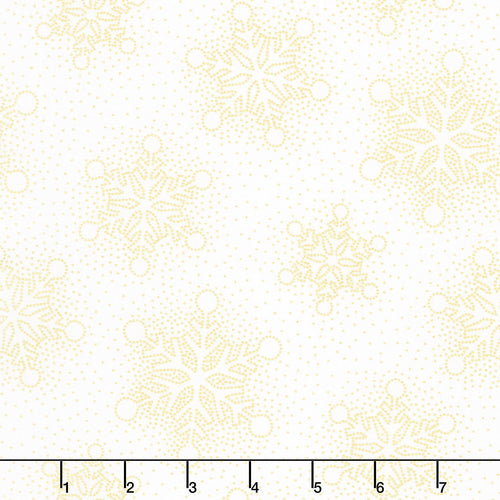 Shimmer - O' Christmas Tree - White Snowflakes White Metallic Yardage