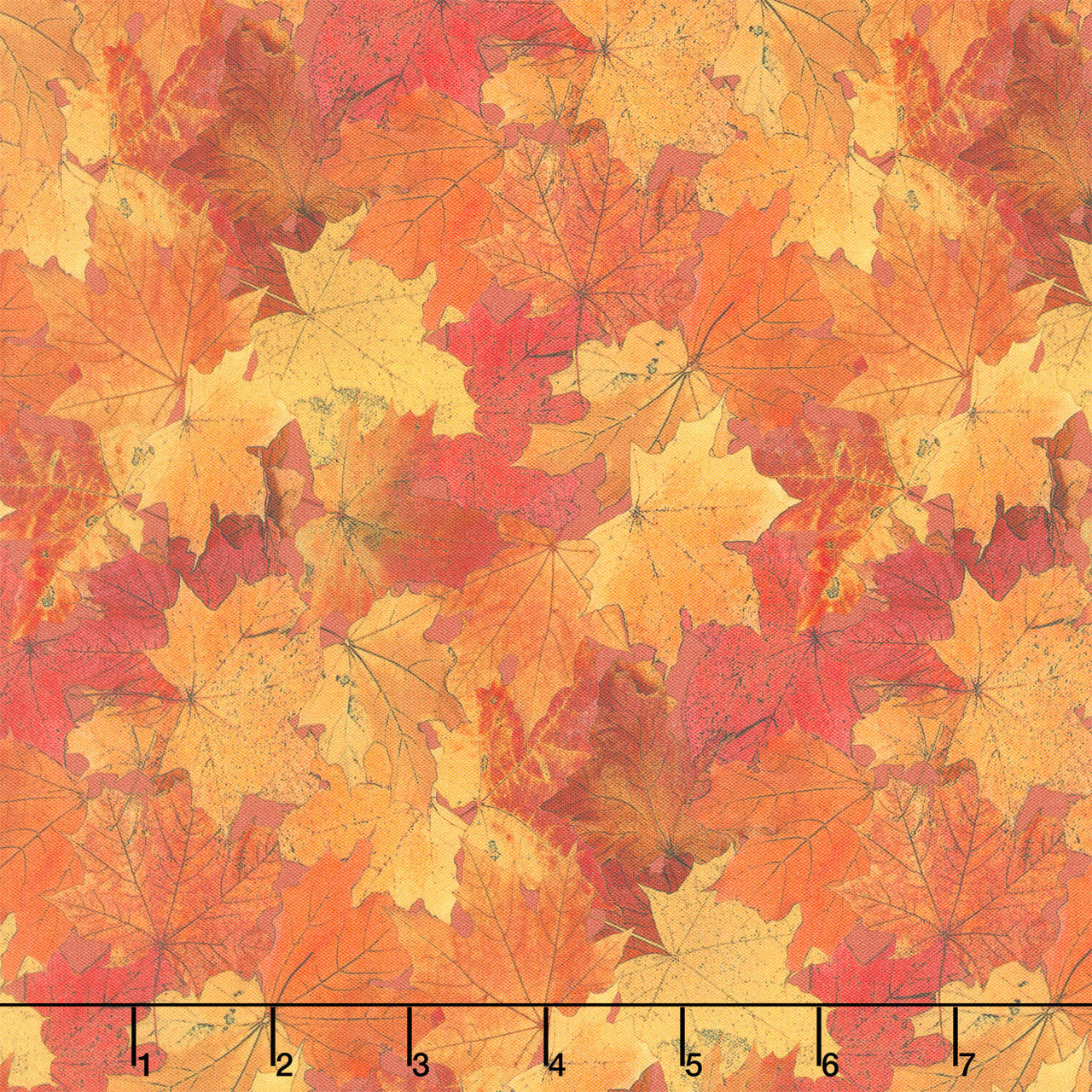 Night Owl - Leaves Orange Multi Yardage