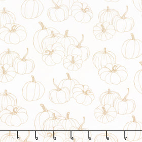 Night Owl - Pumpkin Blender Cream Yardage