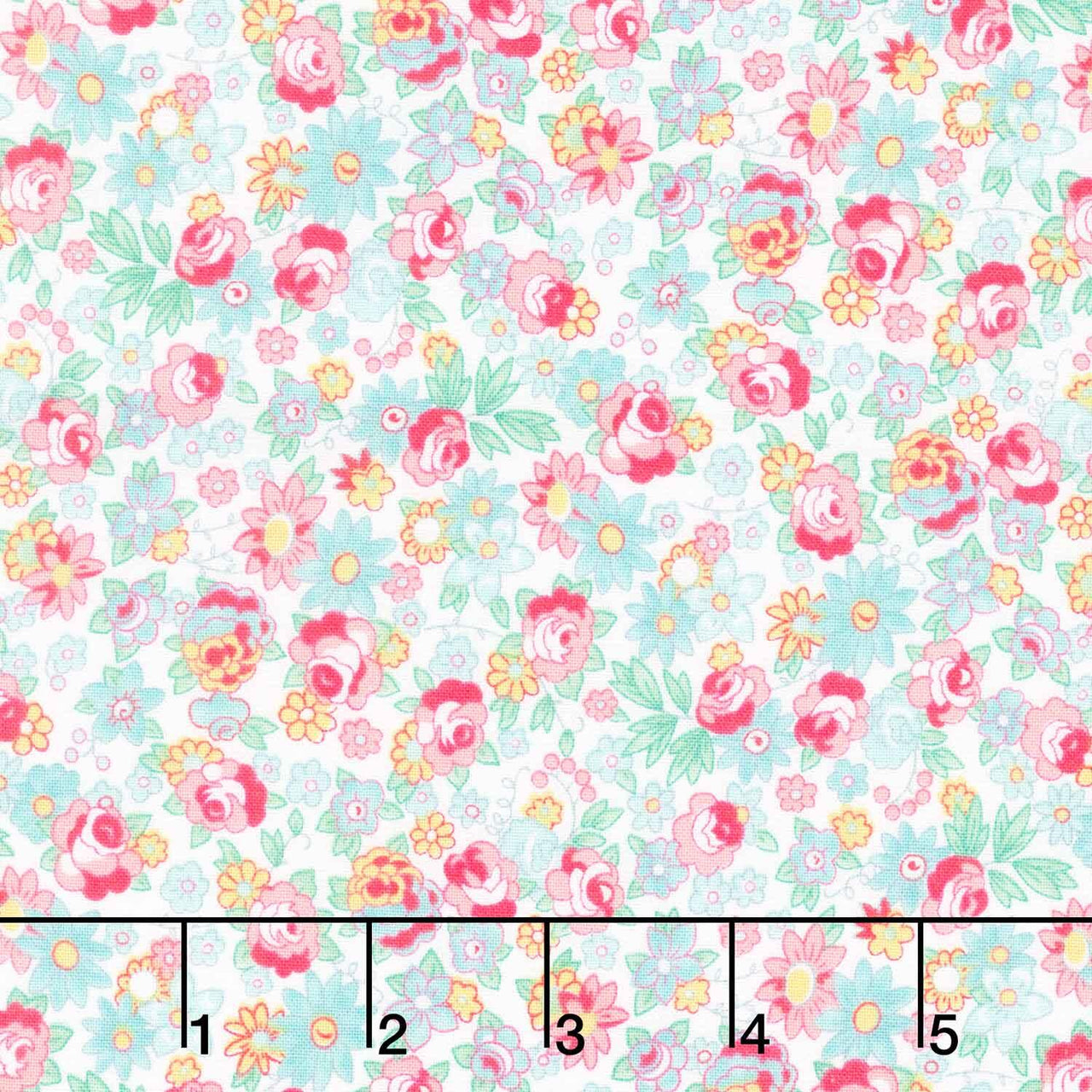 Quilting in Bloom - Mini Rose White Multi Yardage