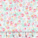 Quilting in Bloom - Mini Rose White Multi Yardage