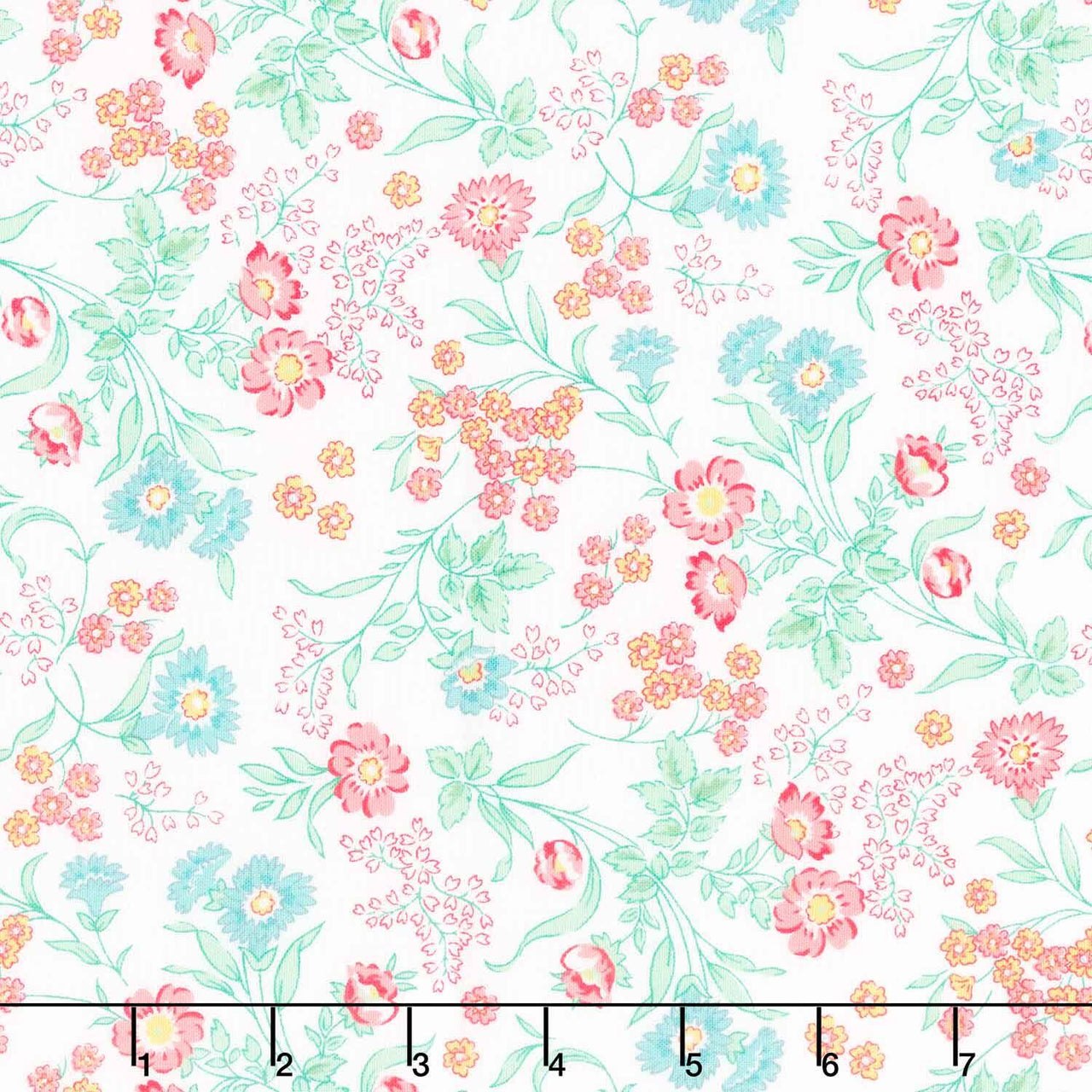 Quilting in Bloom - Floral Trail White Multi Yardage