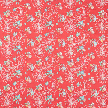 Quilting in Bloom - Feather Floral Red Multi Yardage