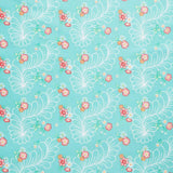 Quilting in Bloom - Feather Floral Turquoise Multi Yardage